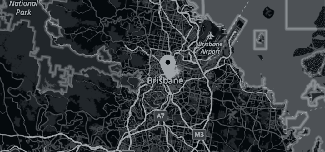 Road map centred on Brisbane